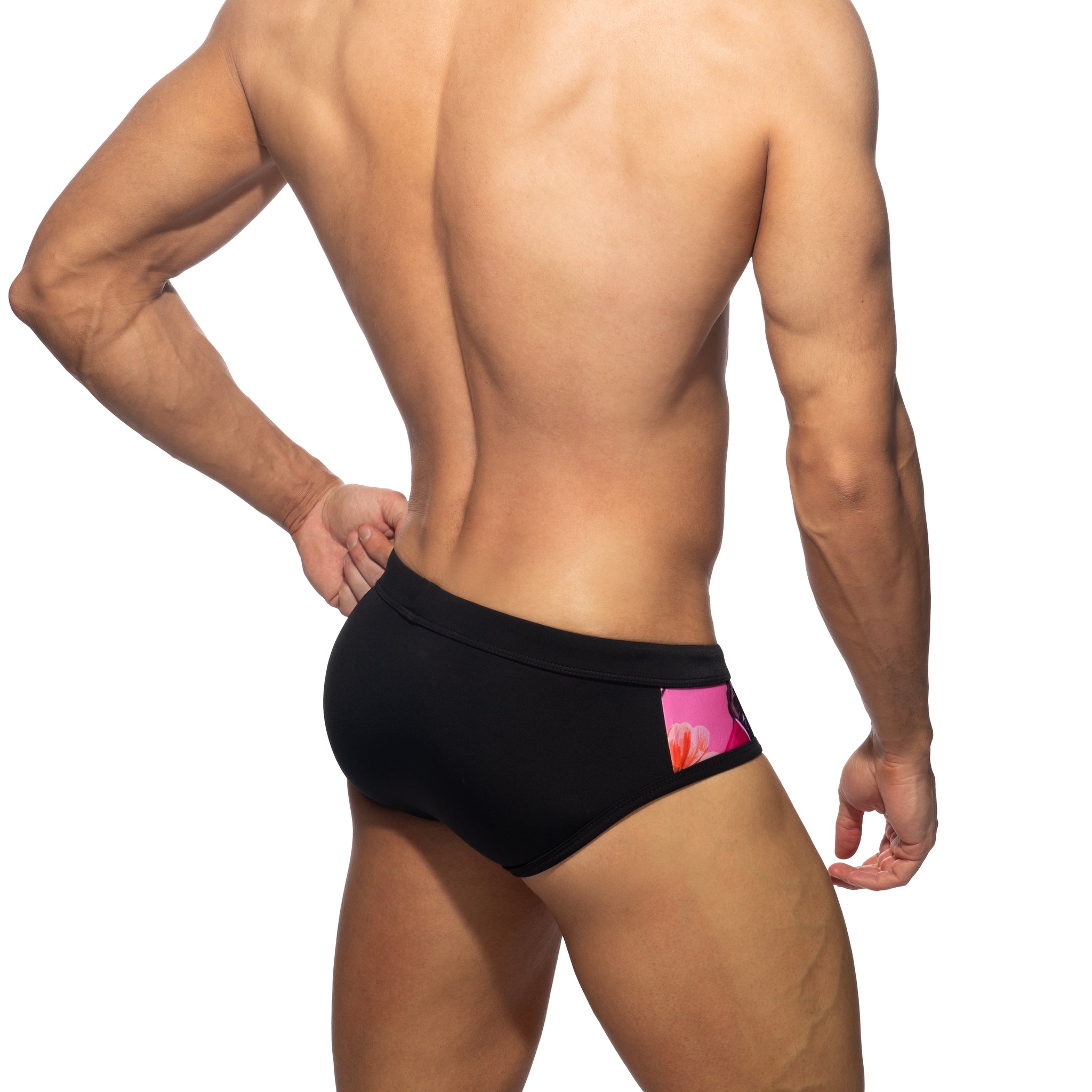 Addicted Hydrangea Swim Brief Black ADS364