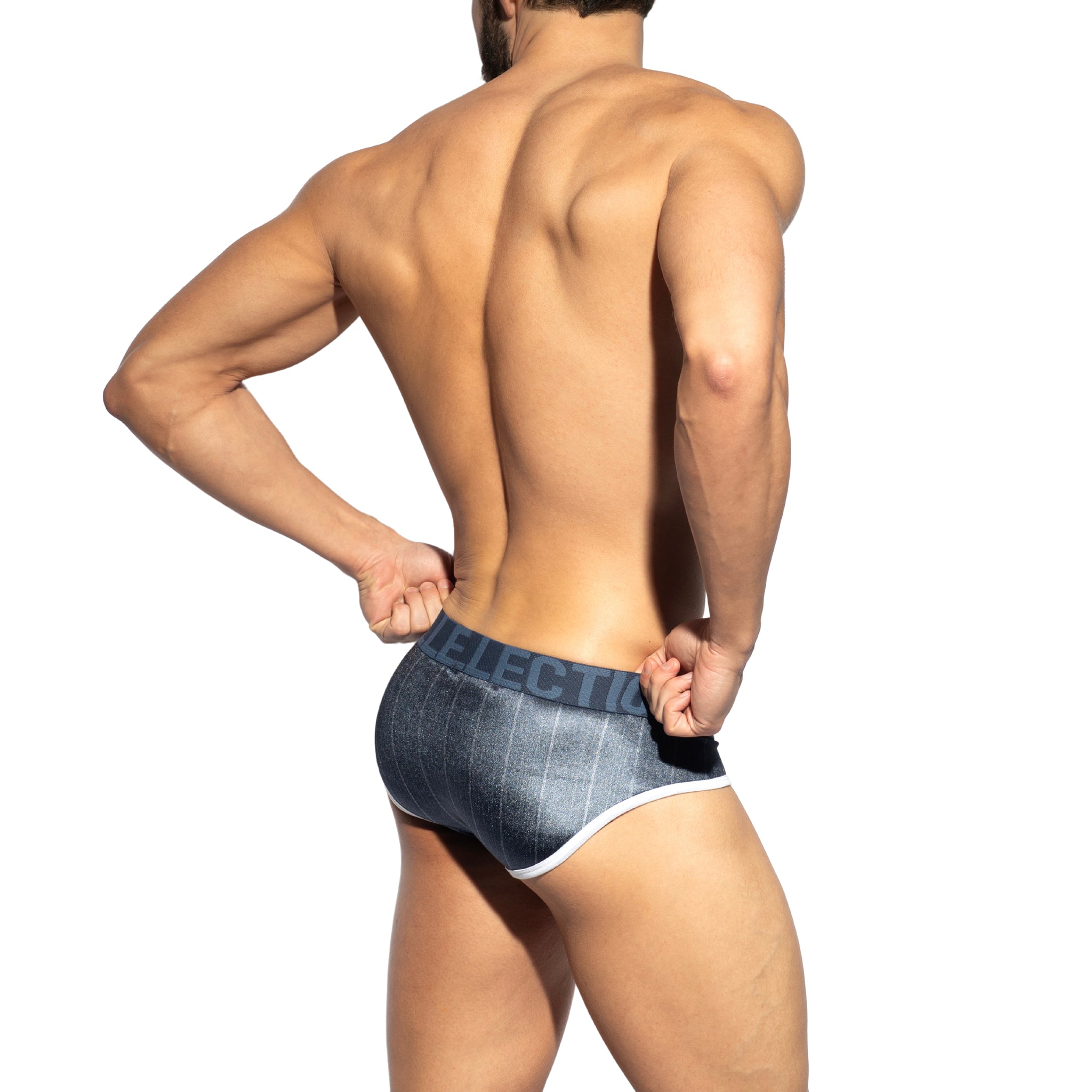 ES Collection Velvet Stripes Brief Navy UN2133