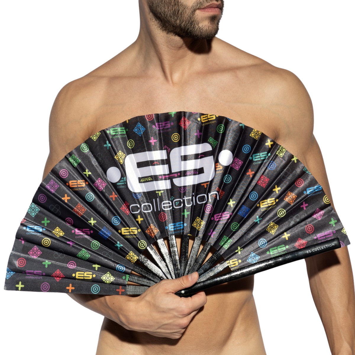 ES Collection ES Large Hand Fan Black AC235