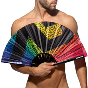 Addicted AD Large Hand Fan Black AC234