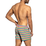 ES Collection Multi Stripes Swim Shorts Green 2505