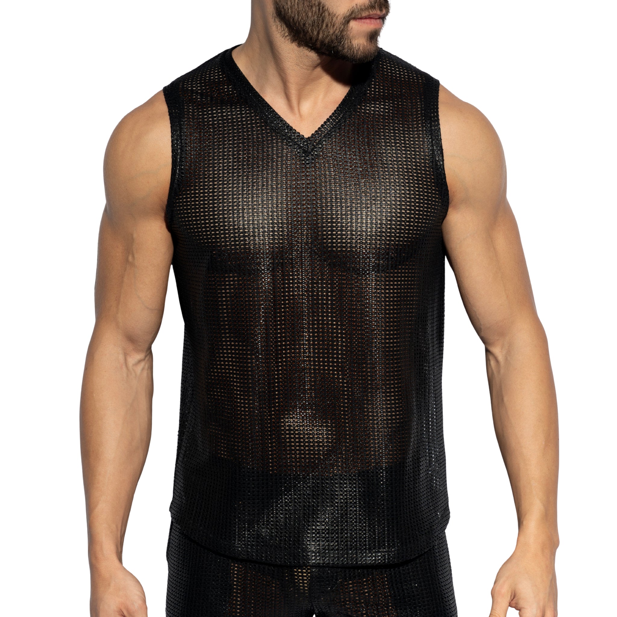 ES Collection Wysiwyg V-Neck Tanktop Black TS348