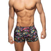 Addicted Play Rainbow Swim Shorts Black ADS347