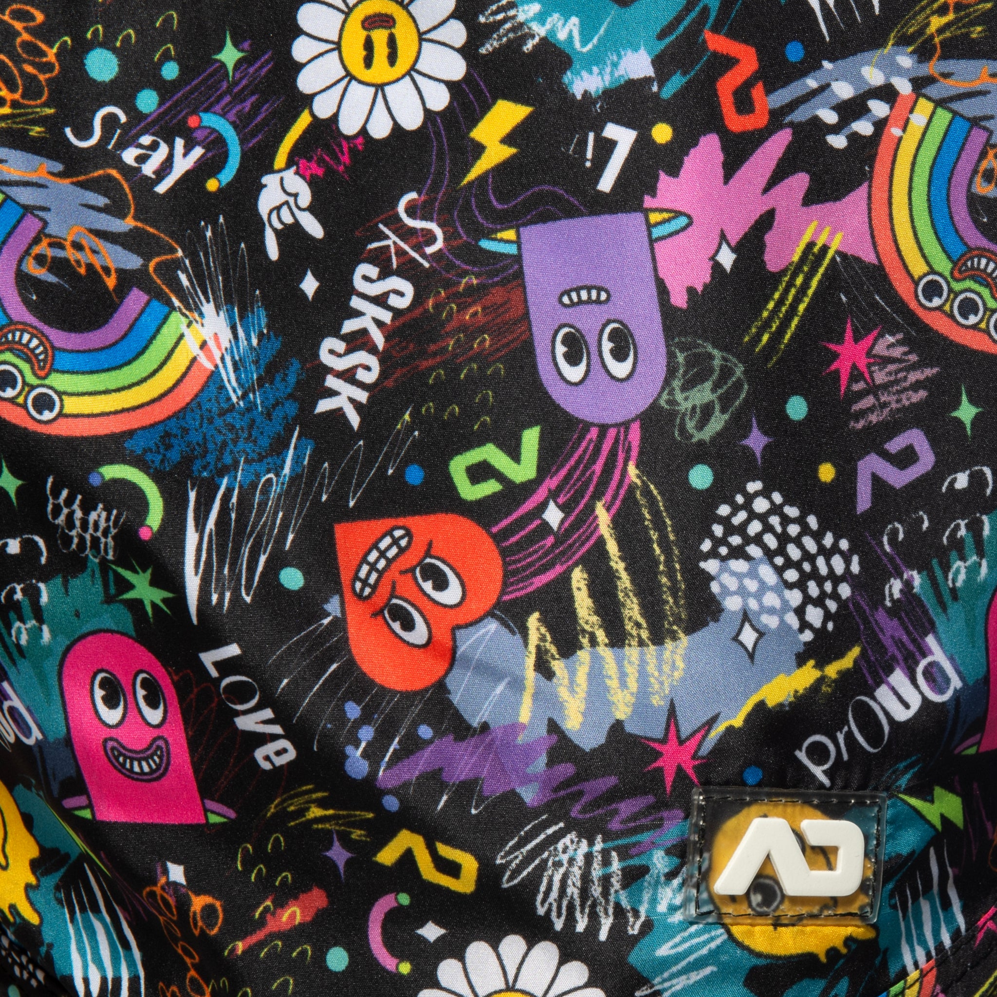 Addicted Play Rainbow Swim Shorts Black ADS347