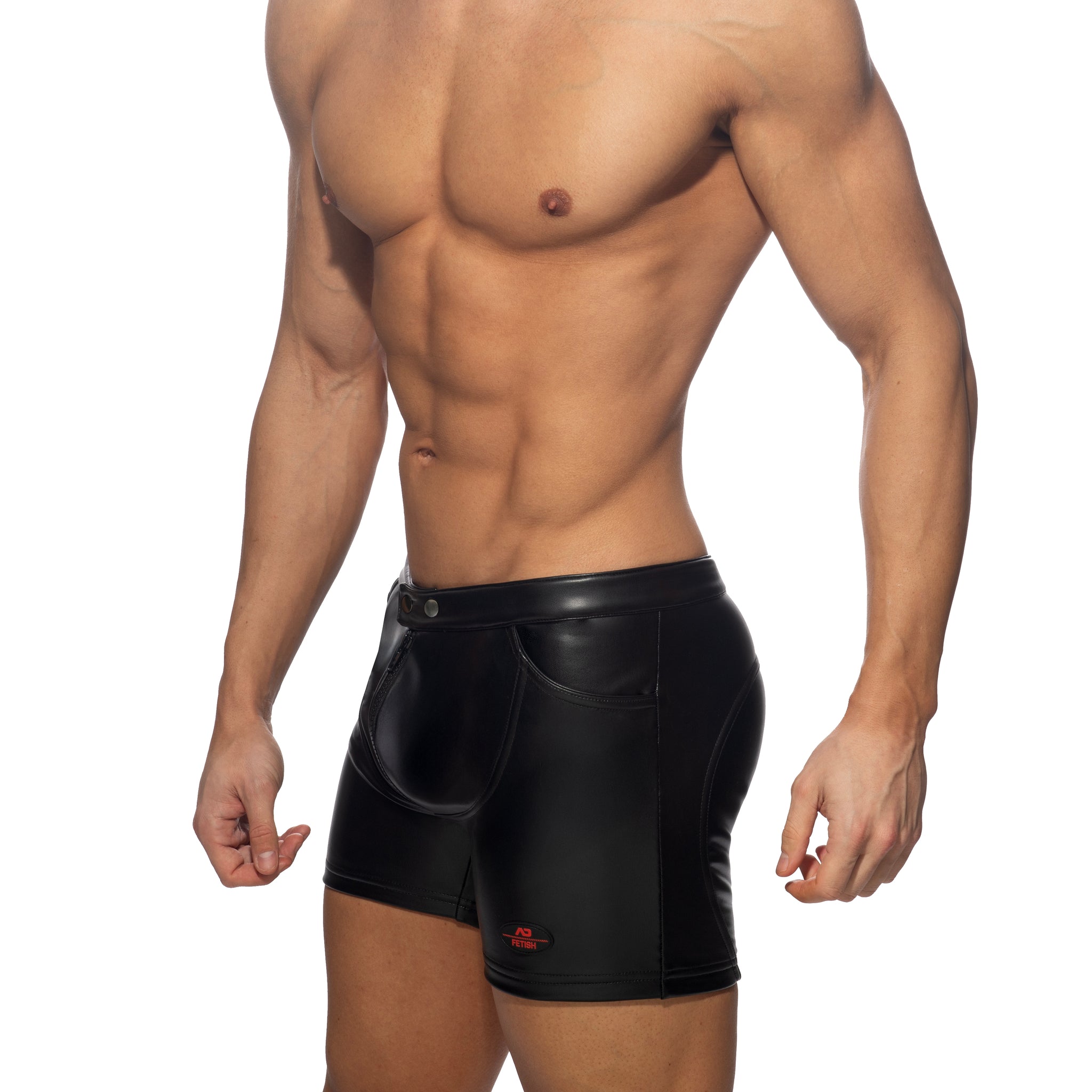 AD Fetish Vegan Leather Shorts Black ADF221