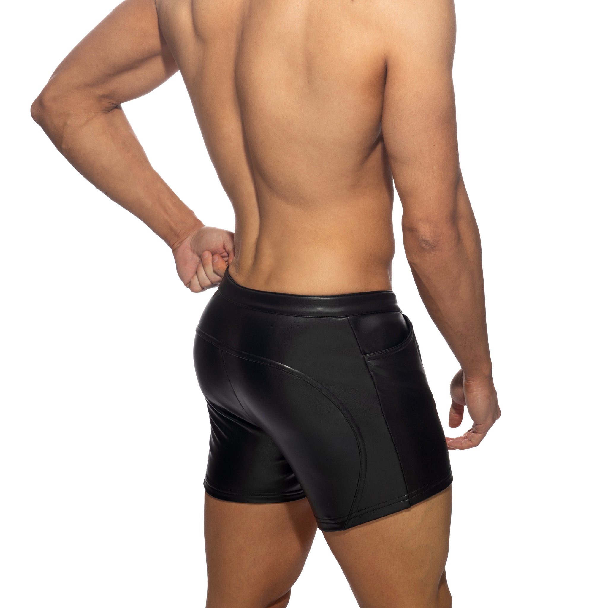 AD Fetish Vegan Leather Shorts Black ADF221