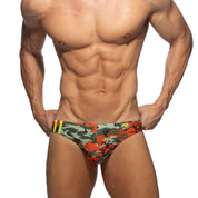 Addicted Bright Camo Swim Brief Orange ADS371