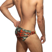 Addicted Bright Camo Swim Brief Orange ADS371