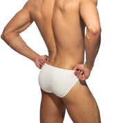 Addicted Wrinky Swim Bikini Brief White ADS376