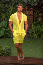 ES Collection Ibiza Retro Shirt Neon Yellow SHT027