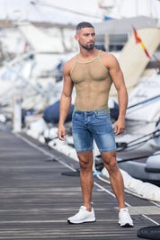 ES Collection Beachy Net Strap Tank Top Khaki TS336