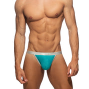 Addicted Shiny Pique Swimderwear Thong Turquoise AD1377