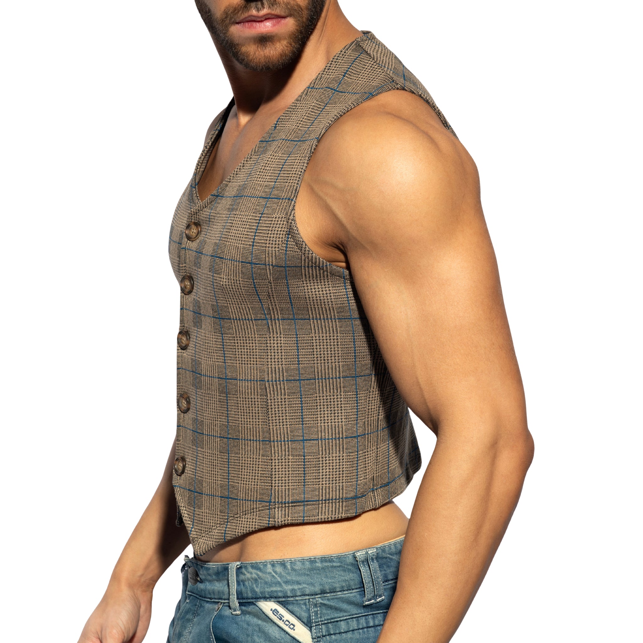 ES Collection Tweed Vest Brown SP340