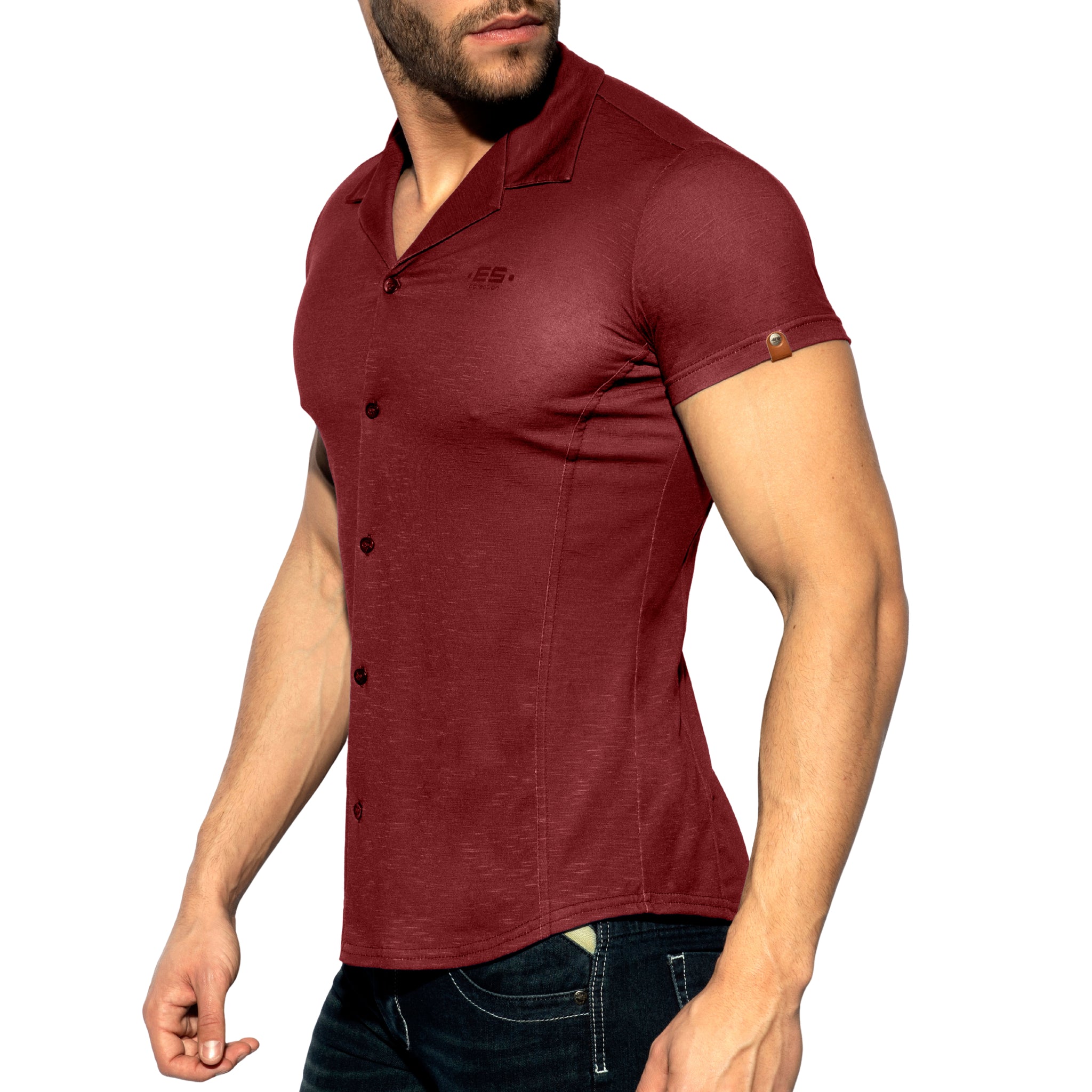 ES Collection Slim Fit Shirt Aubergine SHT023
