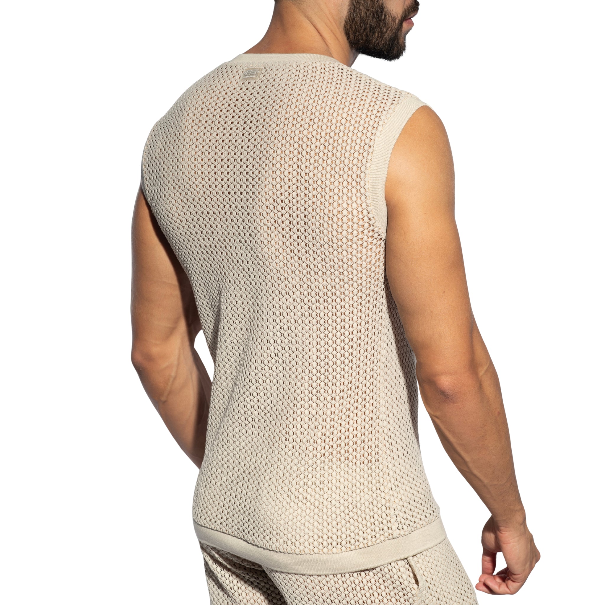 ES Collection Brisa V-Neck Vest T-Shirt Beige TS357