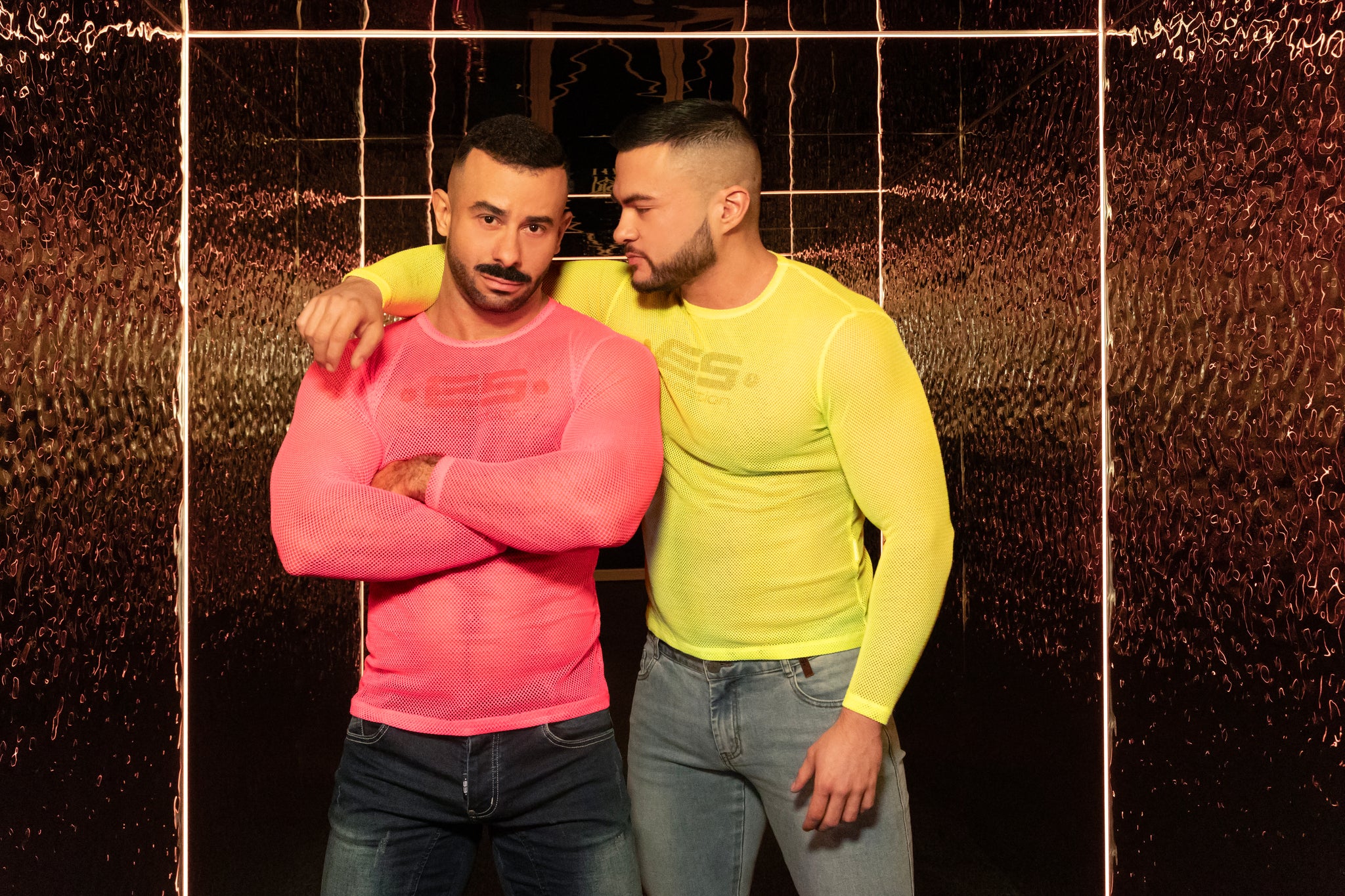 ES Collection Mesh-Long Sleeves T-Shirt Neon Yellow TS304