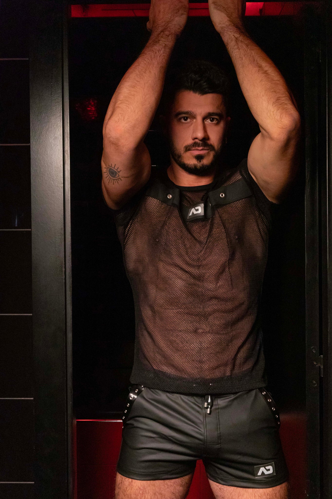 AD Fetish Mesh Mixed T-Shirt Black ADF123