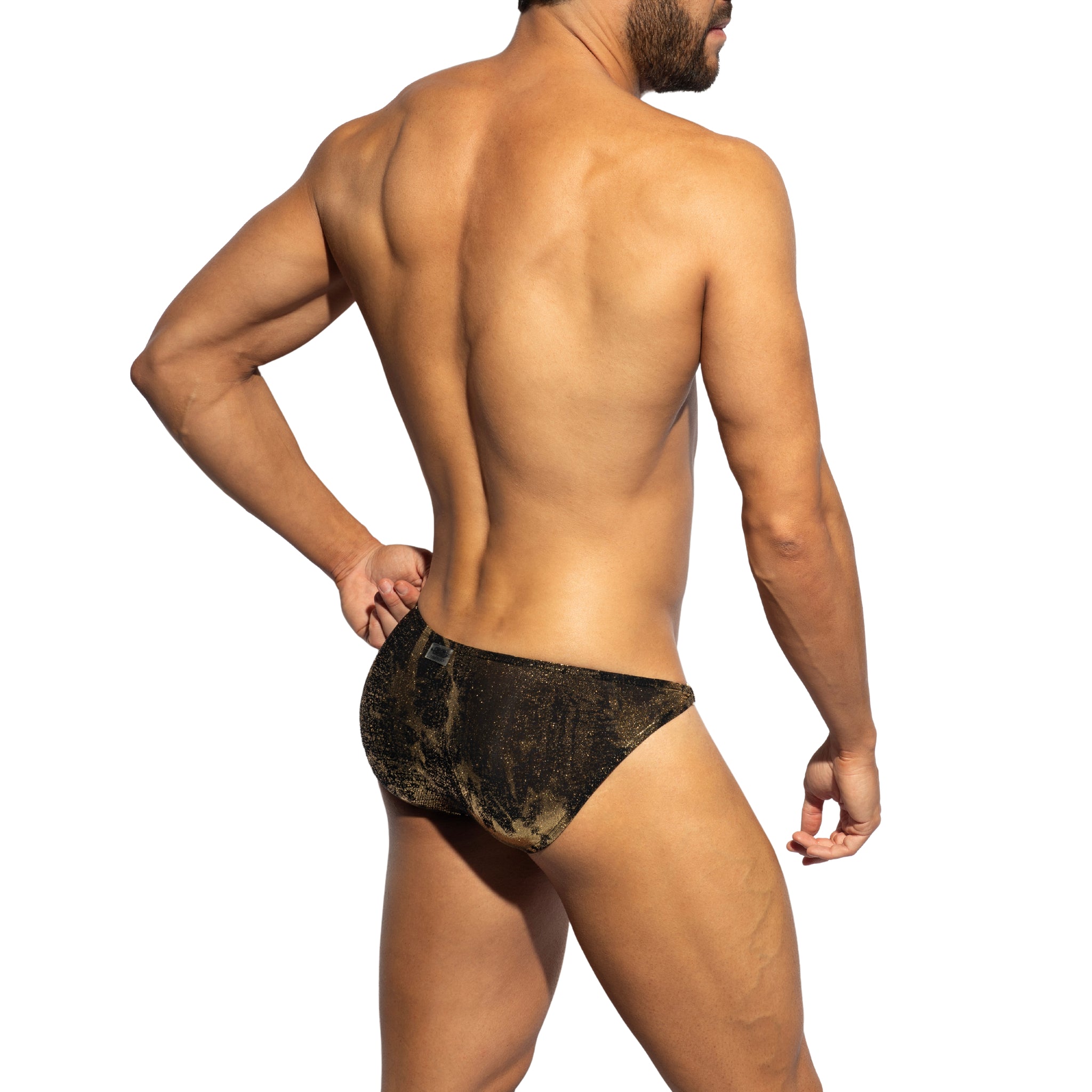 ES Collection Gold + Gold Bikini Brief Black UN657