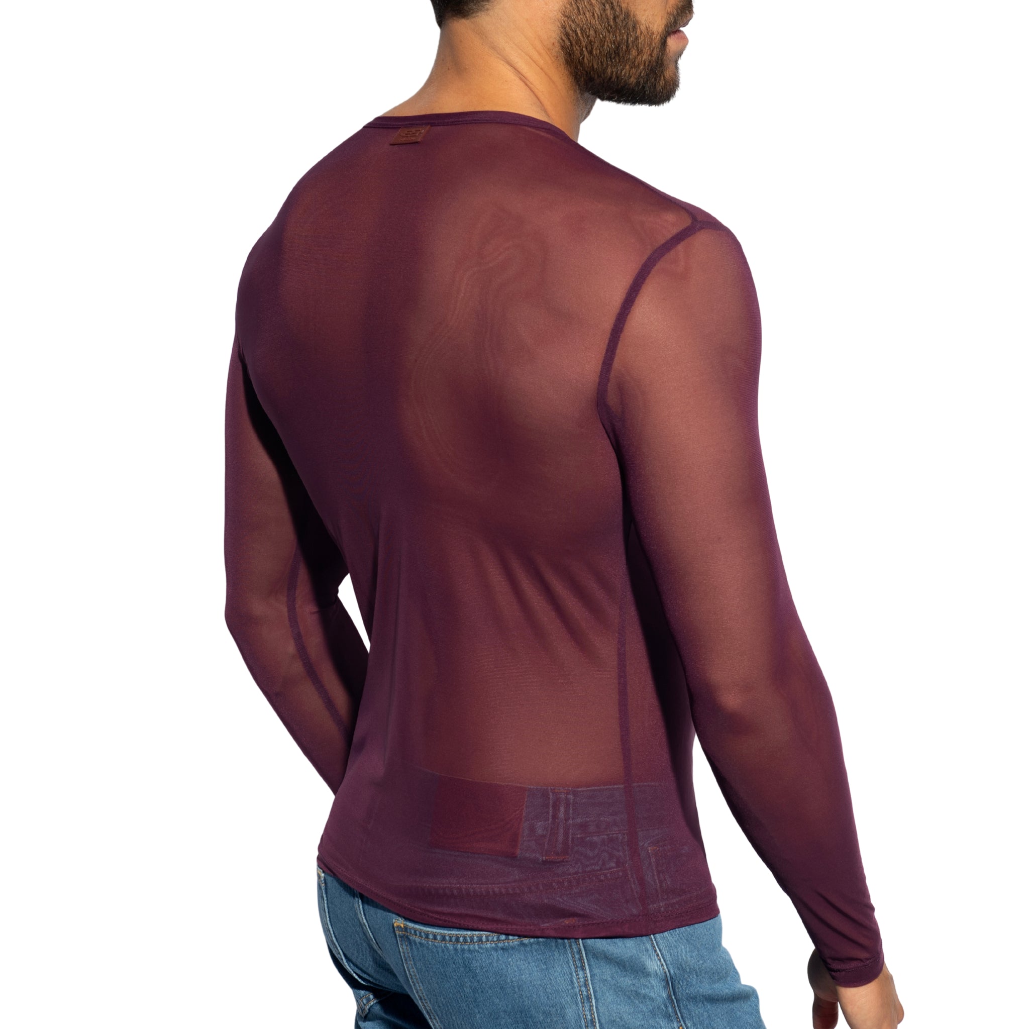 ES Collection Net Long Sleeves T-Shirt Aubergine TS360