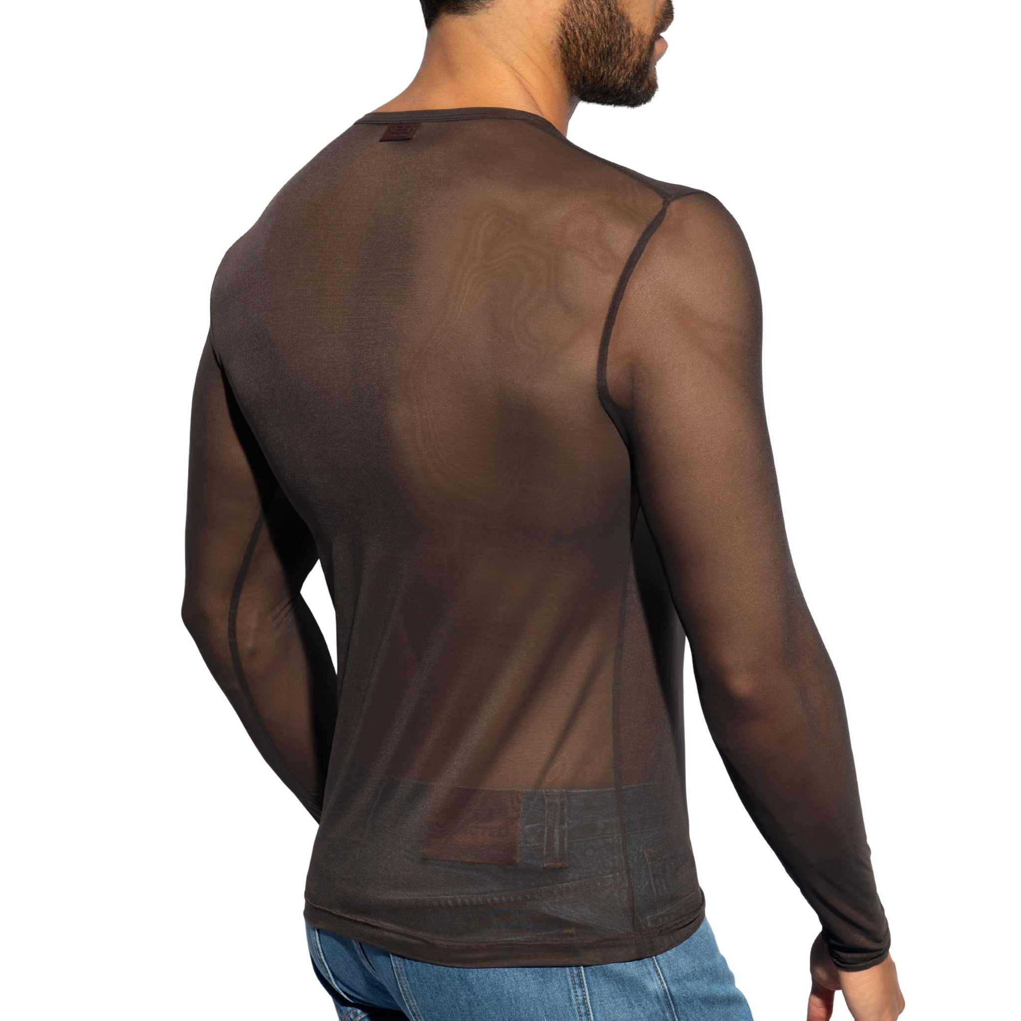 ES Collection Net Long Sleeves T-Shirt Brown TS360