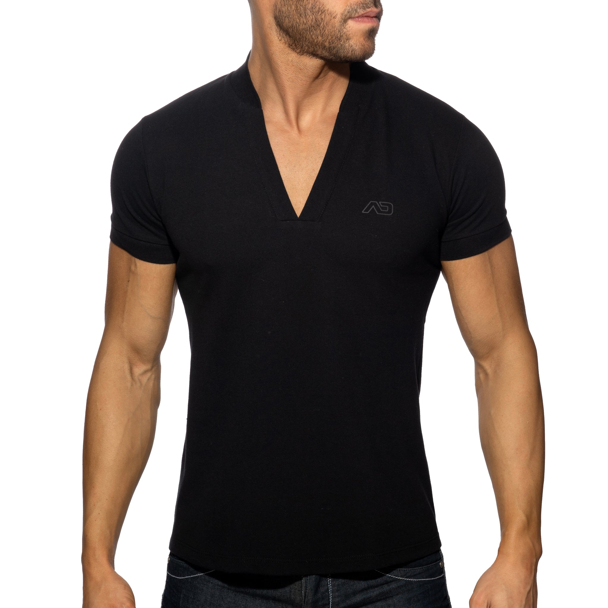 Addicted AD V-Neck Polo Shirt Black AD1258