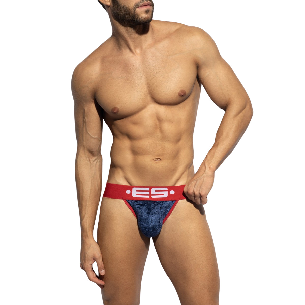 ES Collection Velvet Jockstrap Navy UN2156