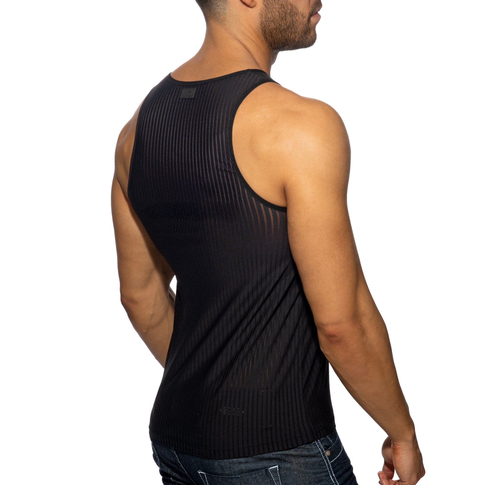 Addicted Black Stripe Tank Top Black AD1414