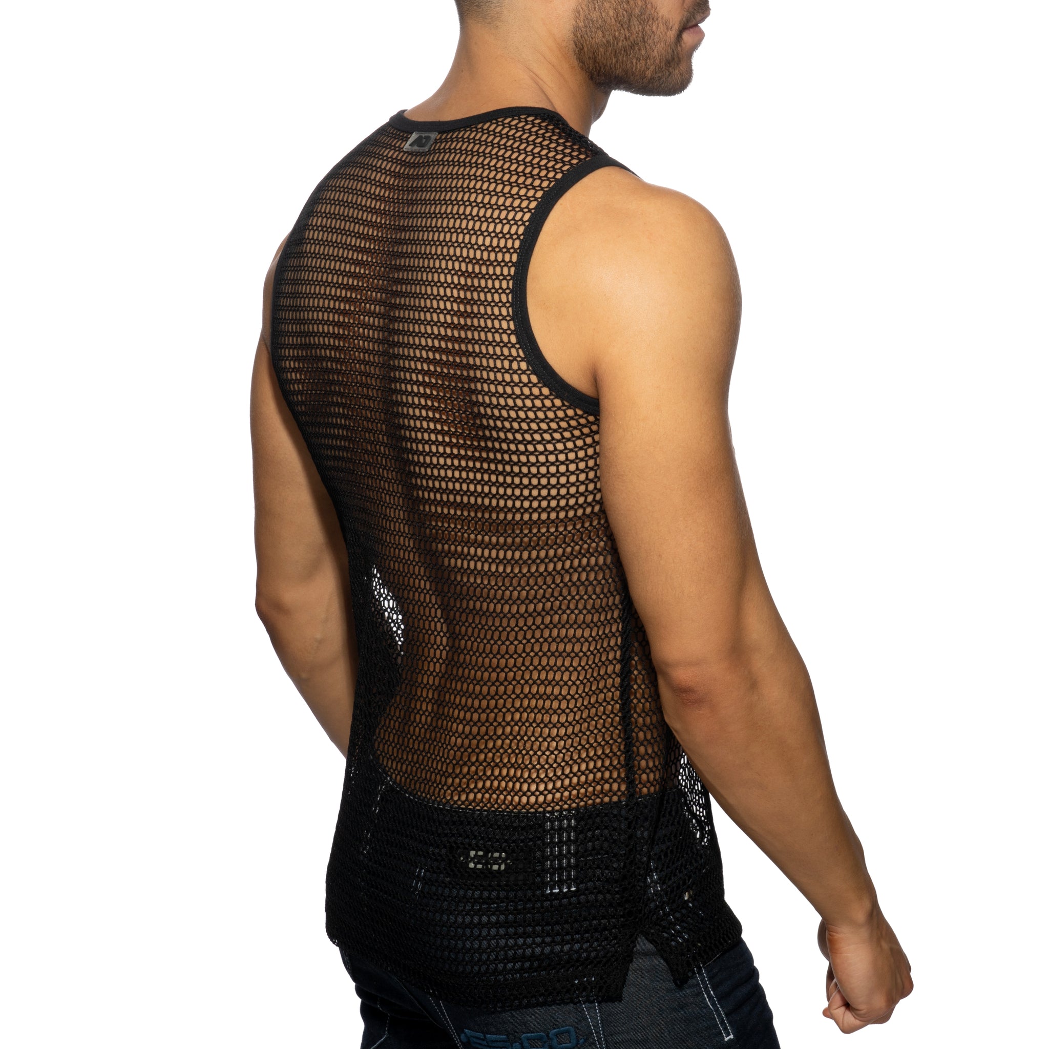 Addicted Openwork Fabric Tank Top Black AD1426