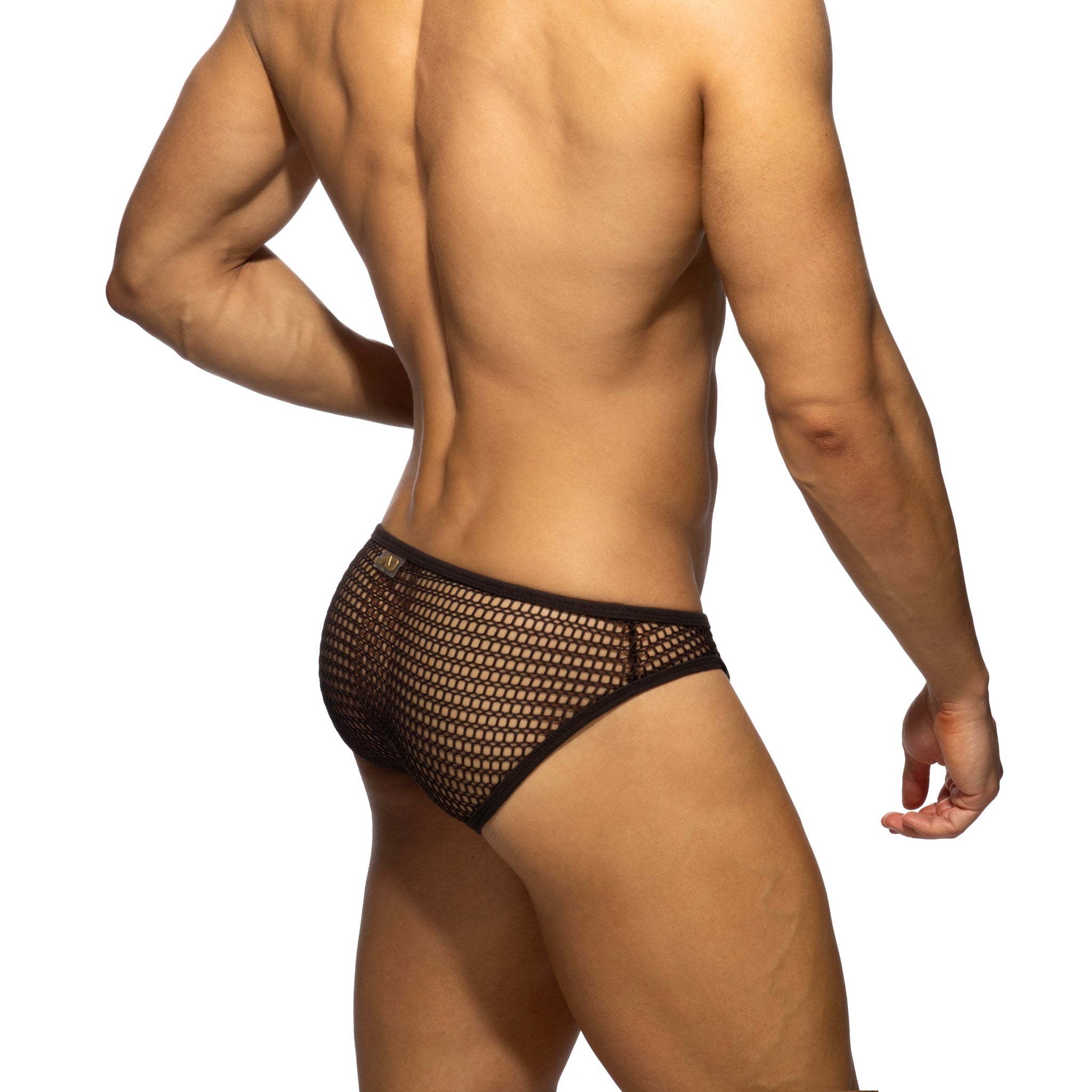 Addicted Openwork Fabric Bikini Brief Brown AD1427