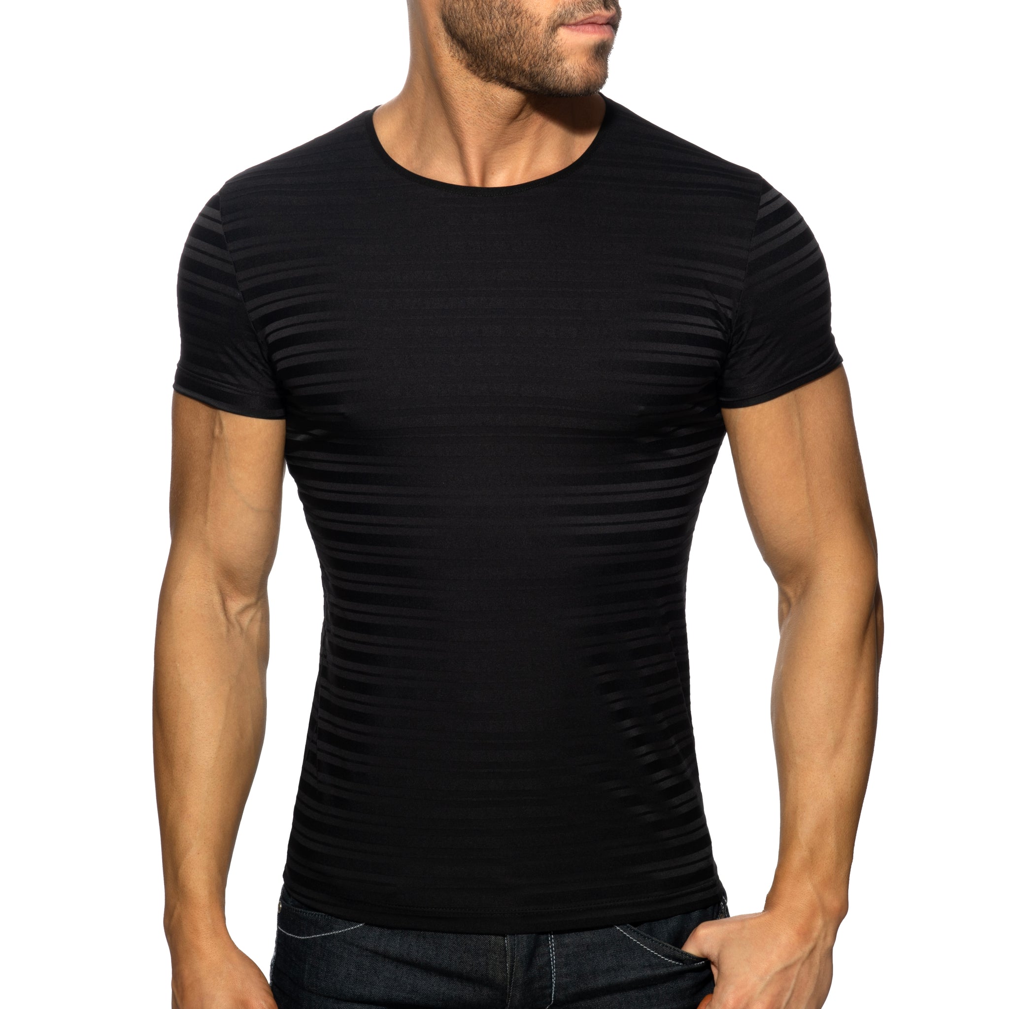 Addicted Black Stripes T-Shirt Black AD1421