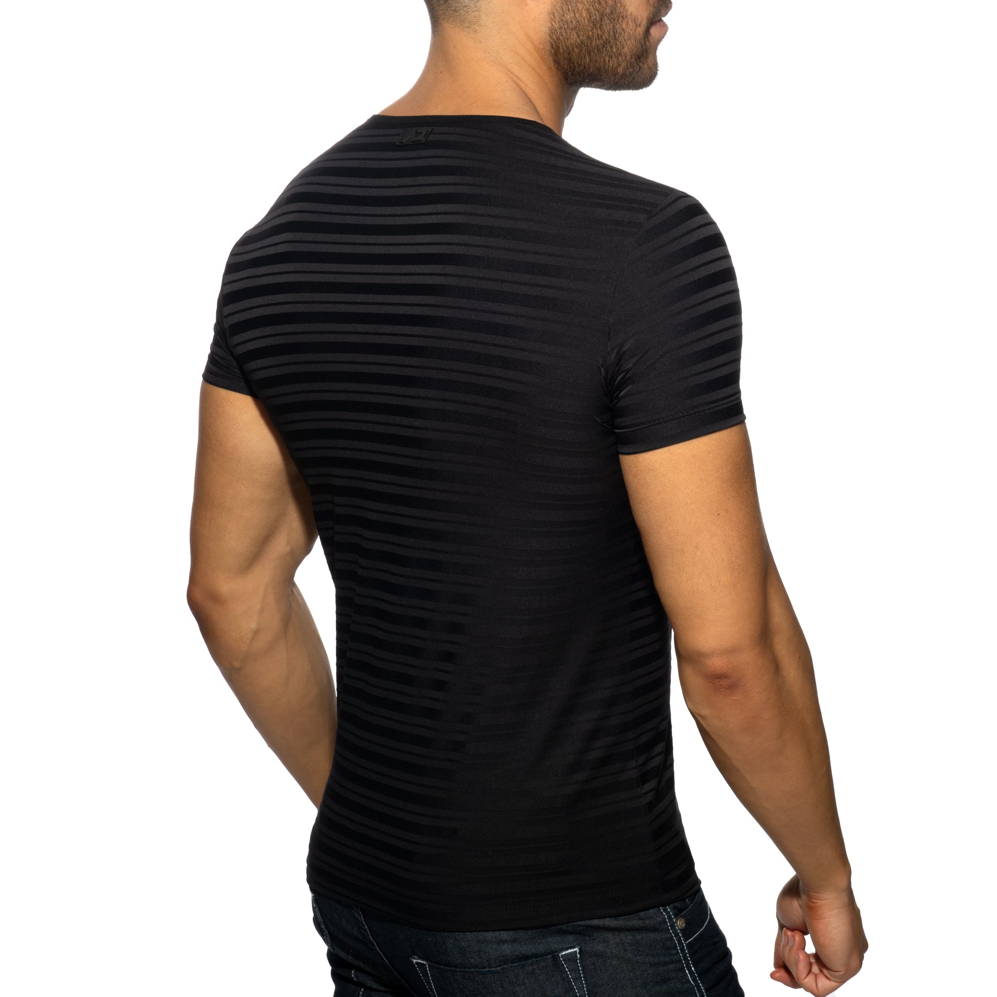 Addicted Black Stripes T-Shirt Black AD1421