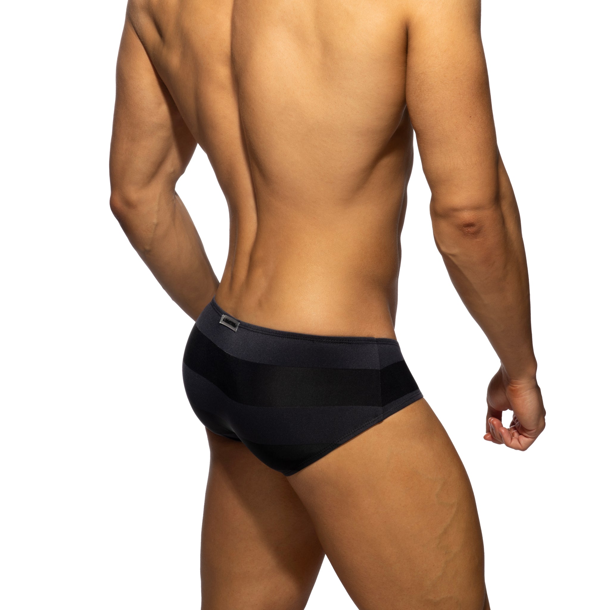 Addicted Thick Stripes Brief Black AD1423