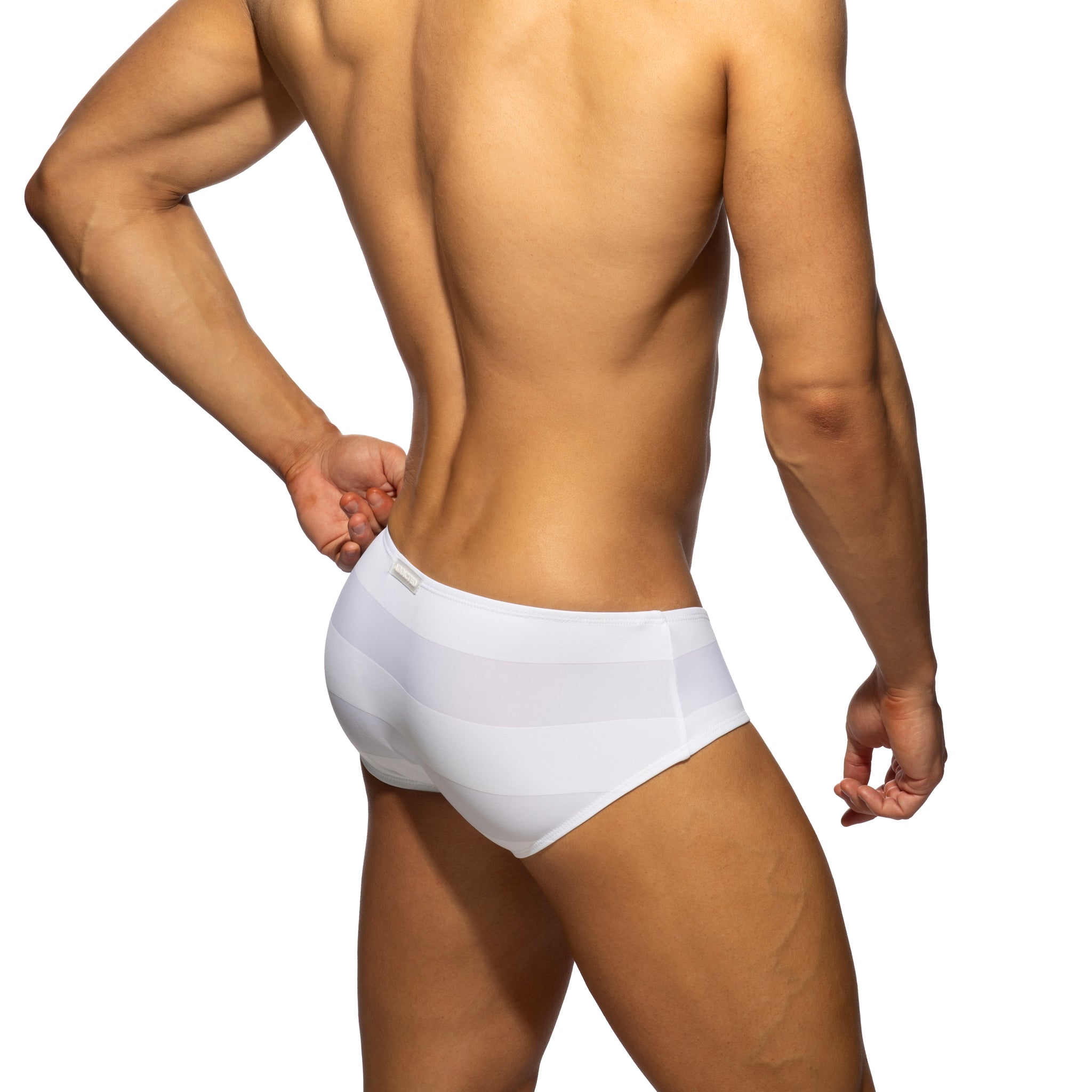 Addicted Thick Stripes Brief White AD1423