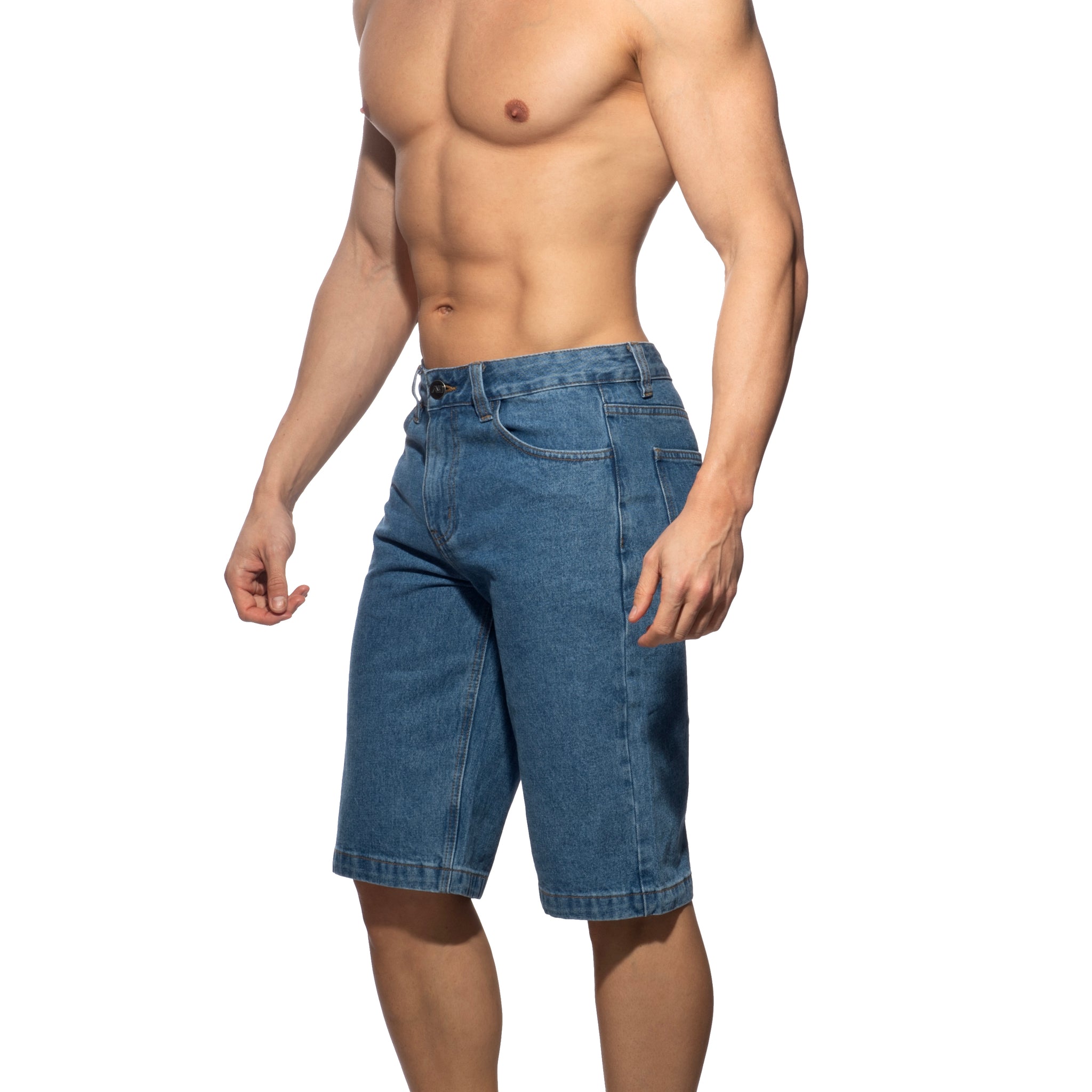 Addicted Bermuda Denim Baggy Fit Dark Jeans AD1397