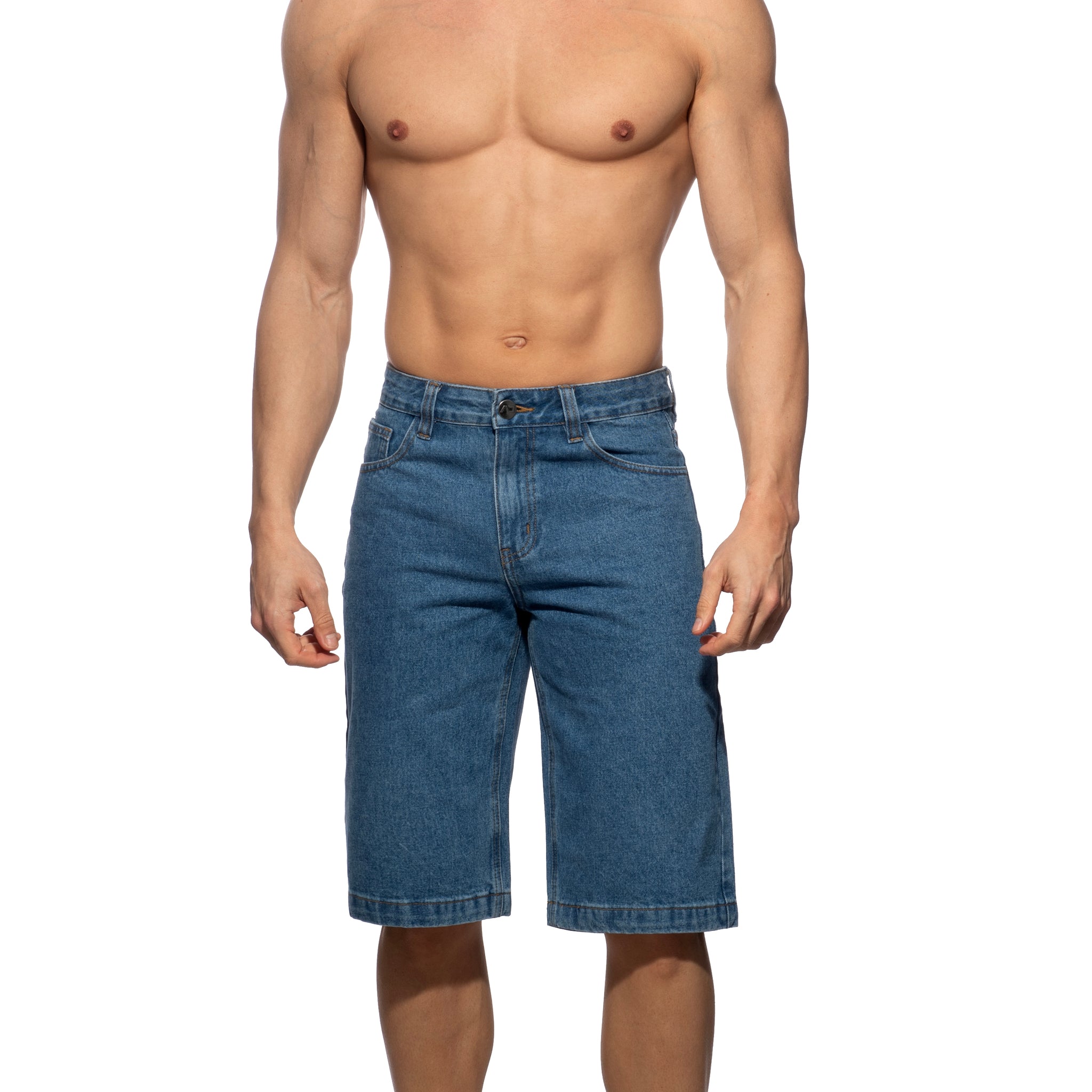 Addicted Bermuda Denim Baggy Fit Dark Jeans AD1397