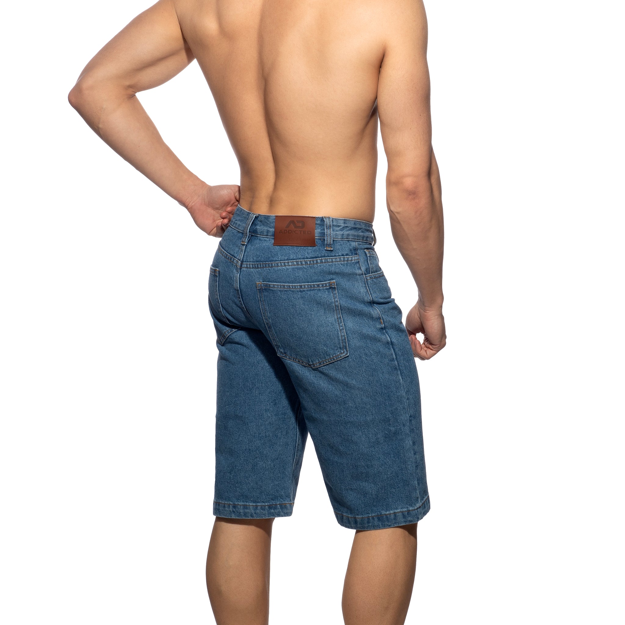 Addicted Bermuda Denim Baggy Fit Dark Jeans AD1397