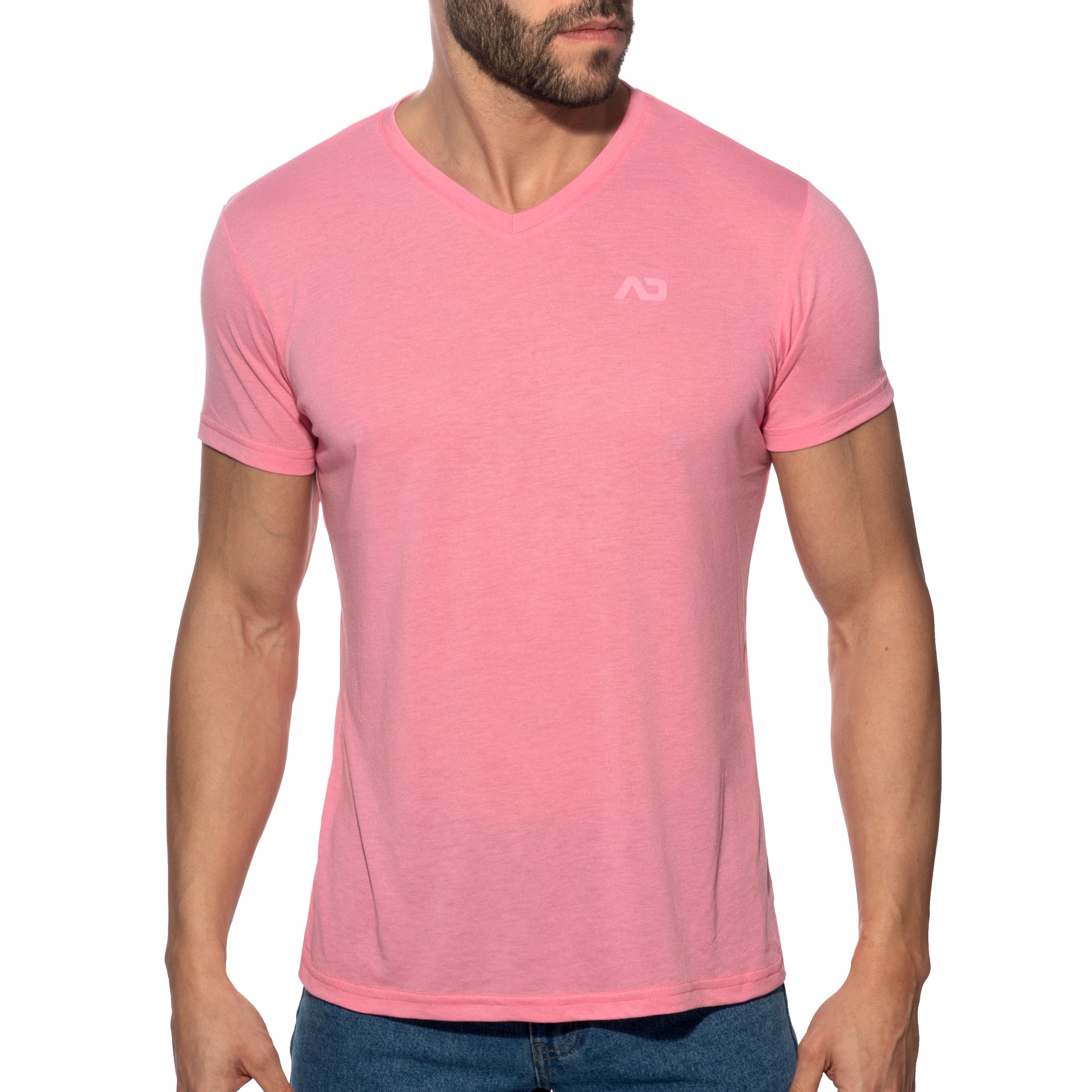 Addicted Basic V-Neck T-Shirt Pink AD423