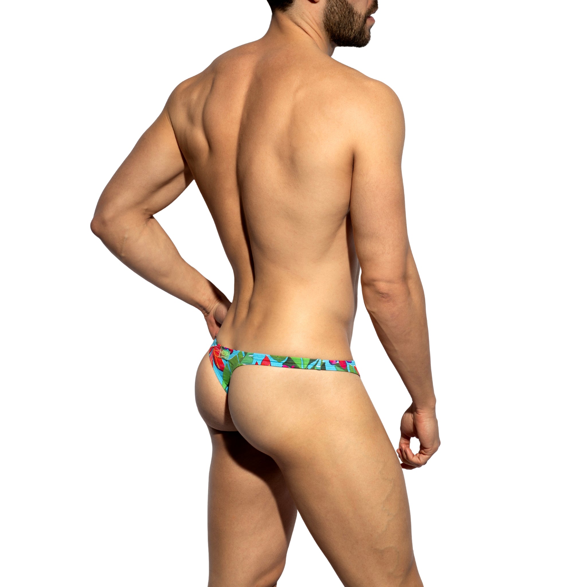 ES Collection Bold Flowers Thong Turquoise UN664
