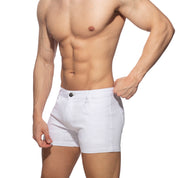 Addicted 5 Pockets Summer Shorts White AD1195