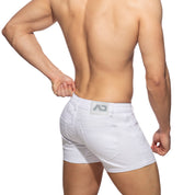 Addicted 5 Pockets Summer Shorts White AD1195