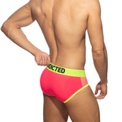 Addicted Neon Mesh Brief Neon Pink AD1218