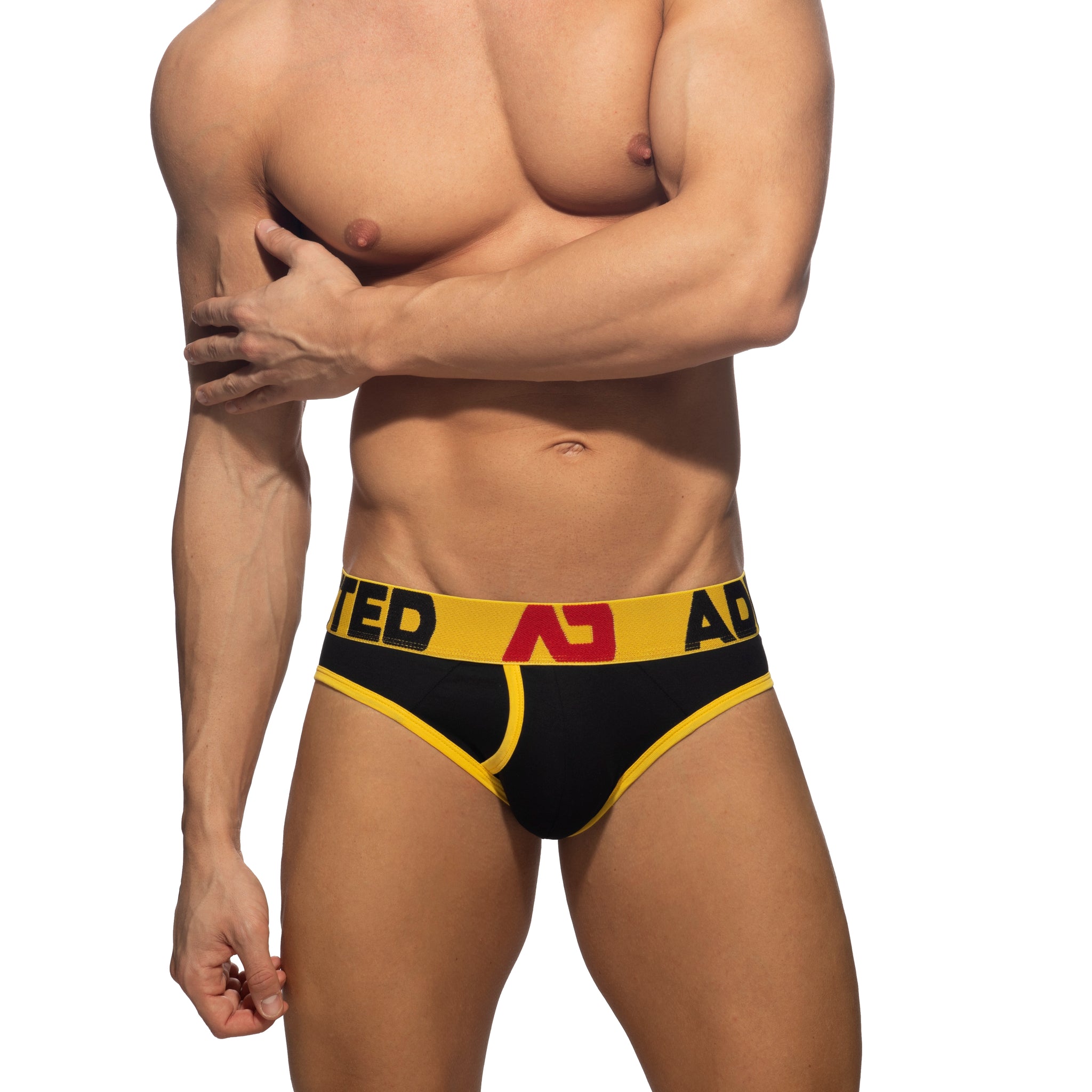 Addicted Open Fly Cotton Brief Yellow AD1202