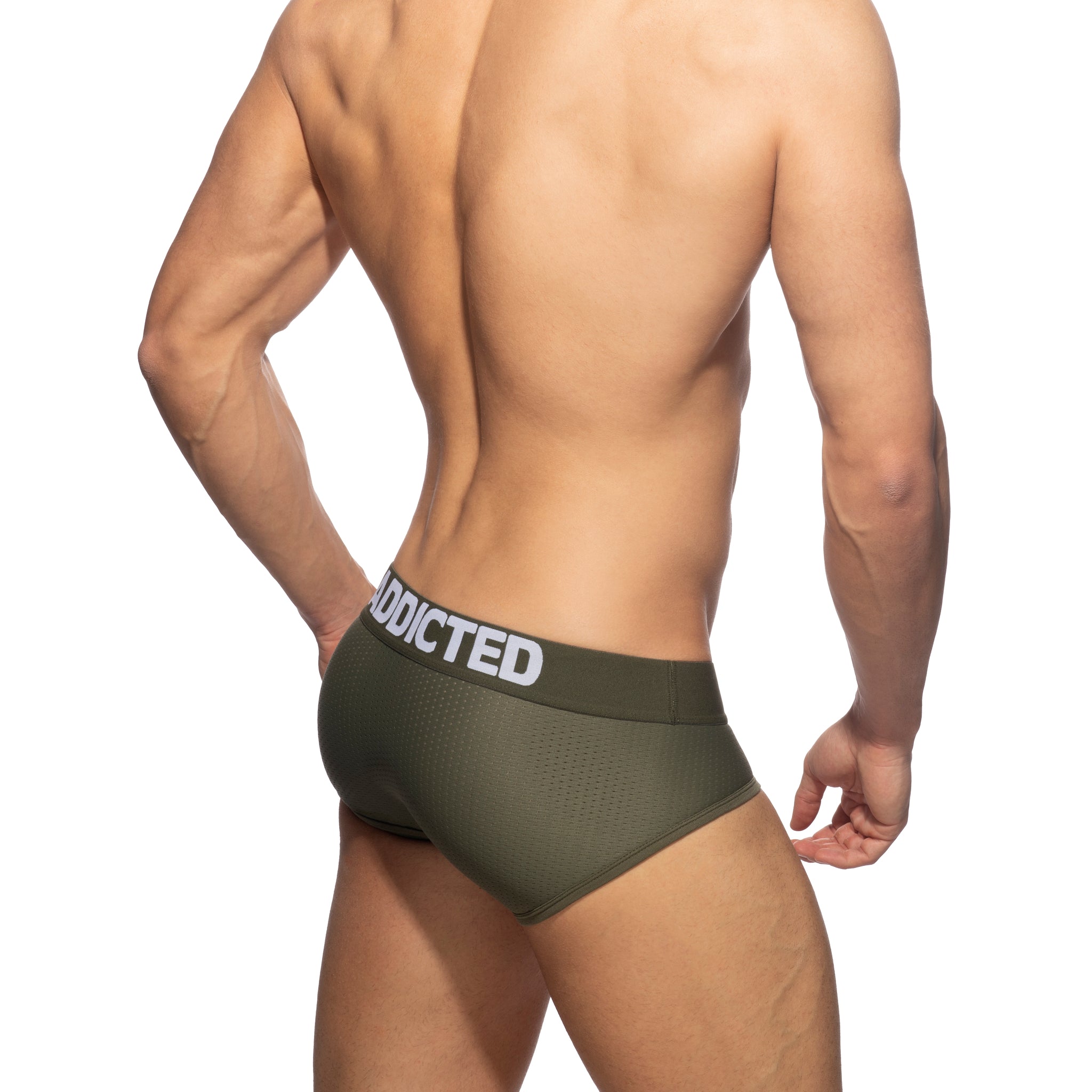 Addicted Push Up Mesh Brief Khaki AD805