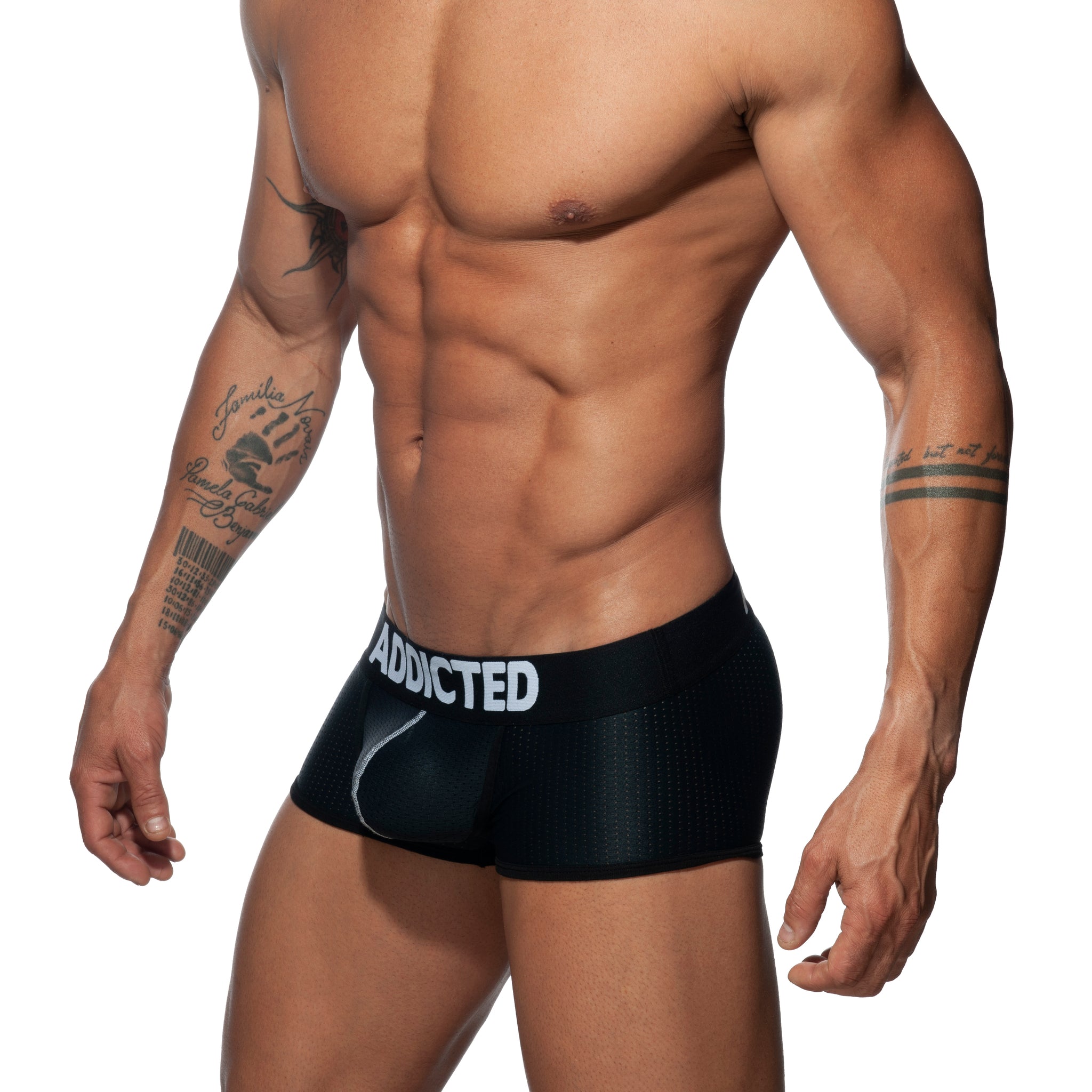 Addicted Push Up Mesh Trunk Black AD806