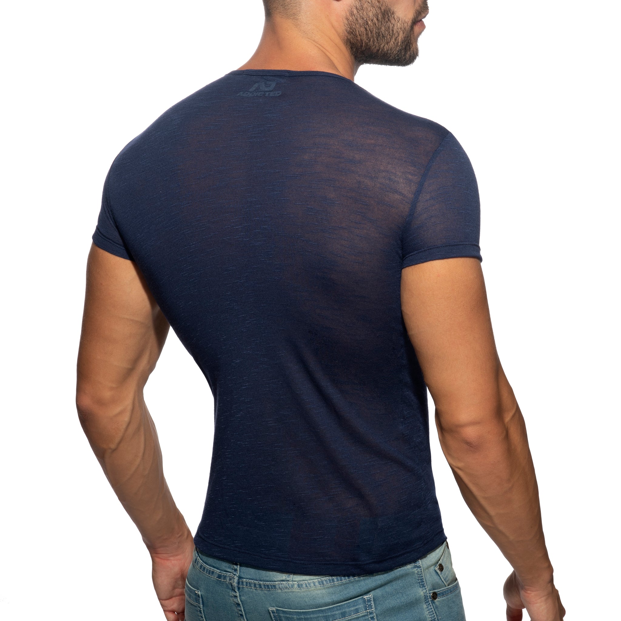 Addicted Thin Flame T-Shirt Navy AD1109