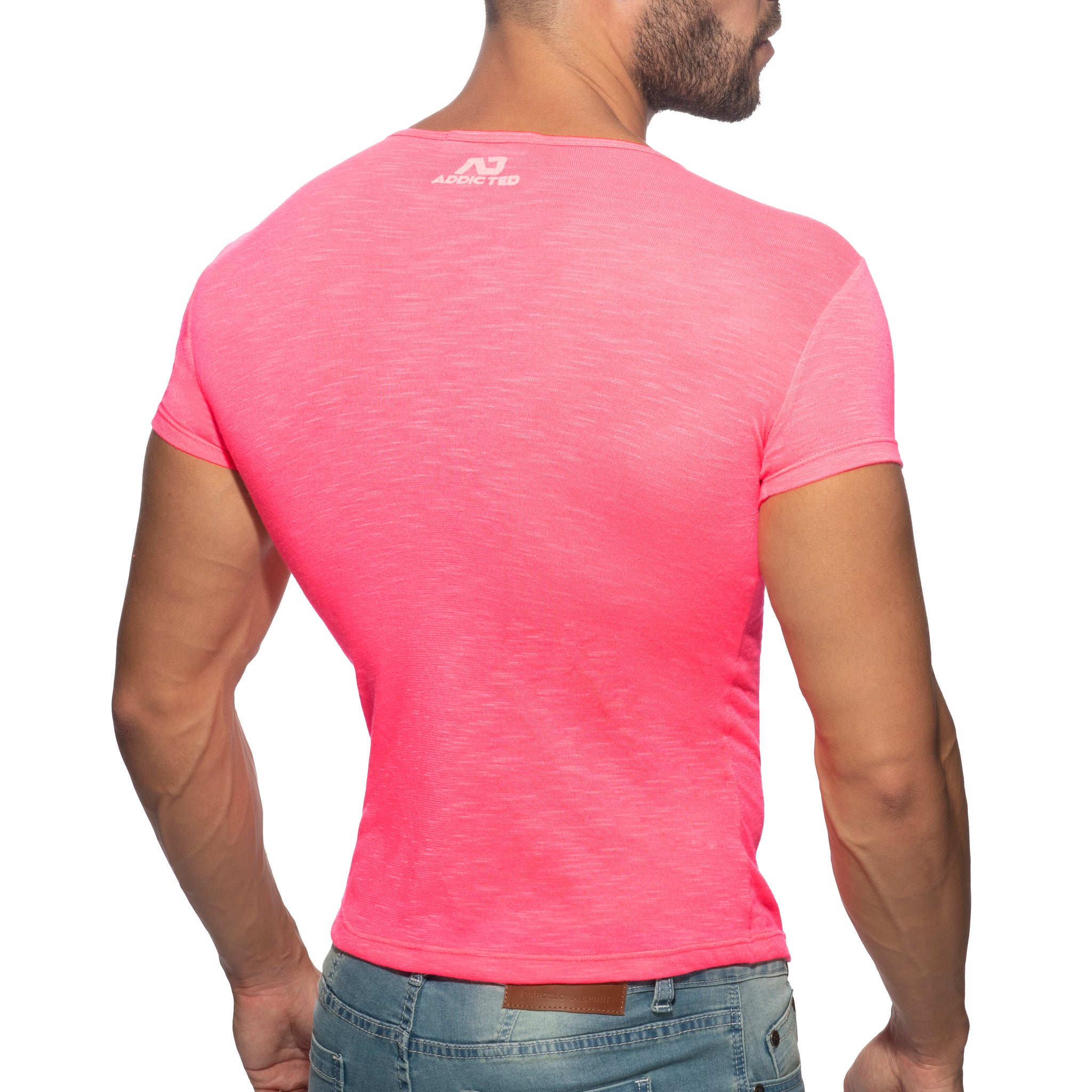 Addicted Thin Flame T-Shirt Neon Pink AD1109