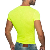 Addicted Thin Flame T-Shirt Neon Yellow AD1109