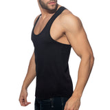 Addicted U-Neck Cotton Tank Top Black AD997