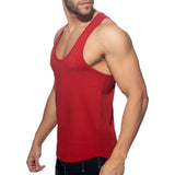 Addicted U-Neck Cotton Tank Top Red AD997