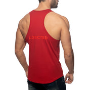 Addicted U-Neck Cotton Tank Top Red AD997